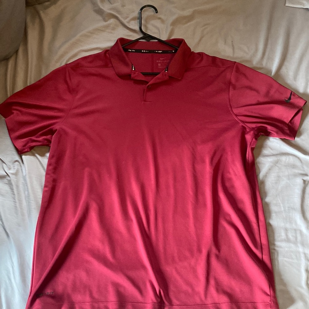 Nike Mens Dry Fit Golf Shirt - Red